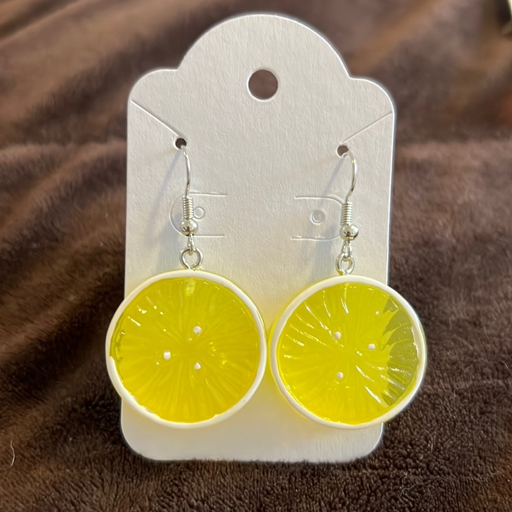 Lemon slice earrings